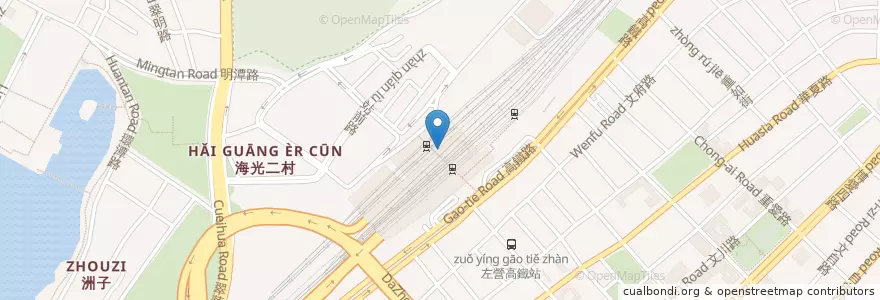 Mapa de ubicacion de 台鐵本舖 en 臺灣, 高雄市, 左營區.