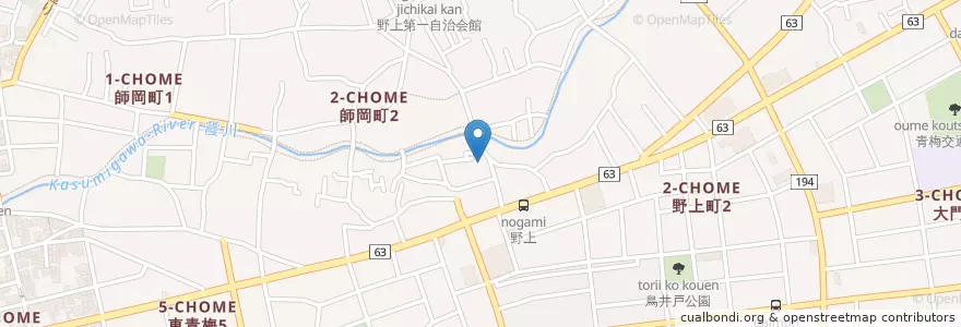 Mapa de ubicacion de めんや たも en Japonya, 東京都, 青梅市.