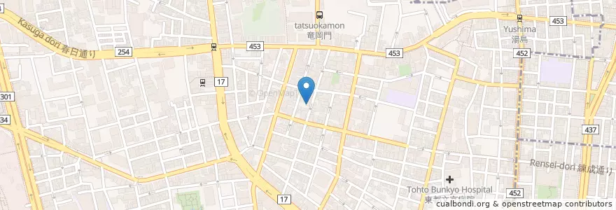 Mapa de ubicacion de 小谷歯科 en ژاپن, 東京都, 文京区.