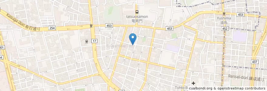 Mapa de ubicacion de 本郷忍亭 いち en ژاپن, 東京都, 文京区.