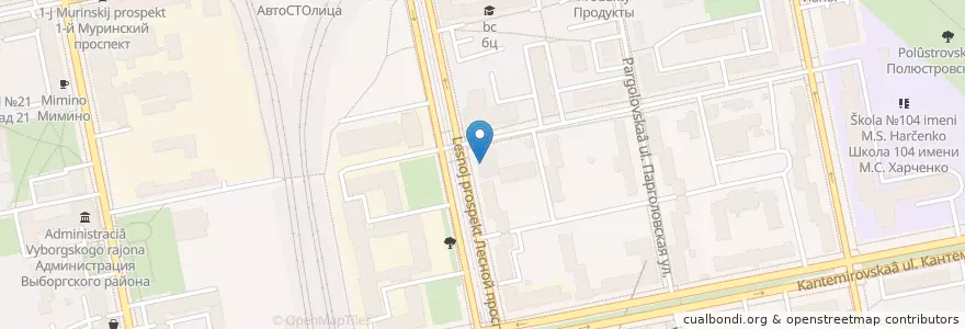 Mapa de ubicacion de Идеалист en Russland, Föderationskreis Nordwest, Oblast Leningrad, Sankt Petersburg, Wyborger Rajon, Округ Сампсониевское.
