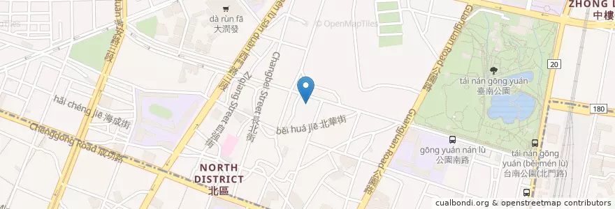 Mapa de ubicacion de 台灣中油 en Taiwán, 臺南市, 北區.