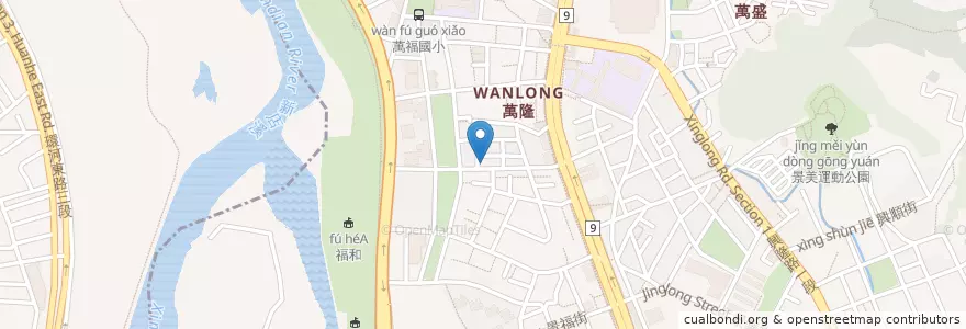 Mapa de ubicacion de 瑞麟美而美 en 台湾, 新北市, 台北市, 文山区.