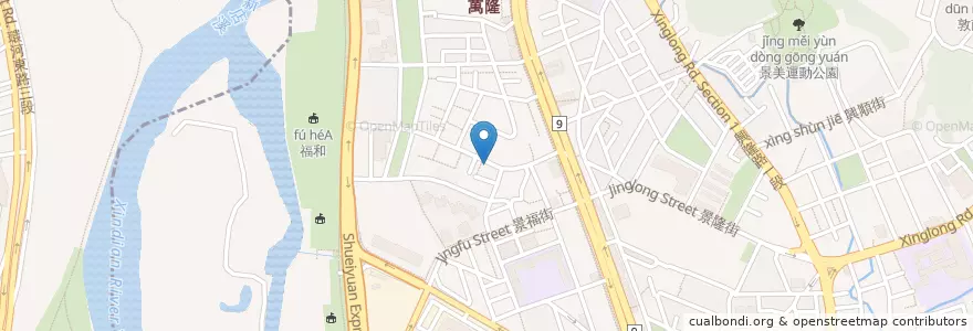 Mapa de ubicacion de 萬龍社區發展協會關懷點 en تايوان, تايبيه الجديدة, تايبيه, 文山區.