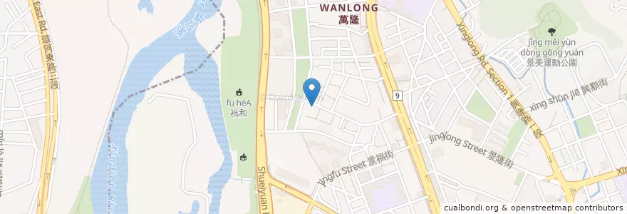 Mapa de ubicacion de 便當飯麵 en تايوان, تايبيه الجديدة, تايبيه, 文山區.