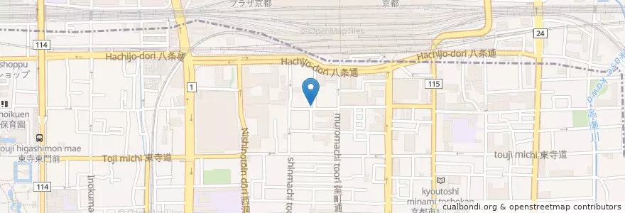 Mapa de ubicacion de 夢み家 en 일본, 교토부, 京都市, 下京区.