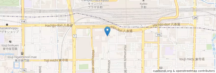 Mapa de ubicacion de なかむら en Japón, Prefectura De Kioto, Kioto, 下京区.