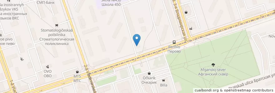 Mapa de ubicacion de СовКомБанк en 俄罗斯/俄羅斯, Центральный Федеральный Округ, Москва, Восточный Административный Округ, Район Перово.