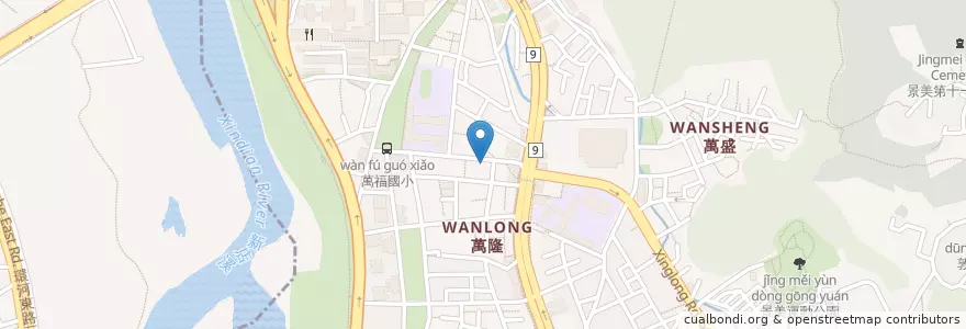 Mapa de ubicacion de 麵飯小吃 en 臺灣, 新北市, 臺北市, 文山區.