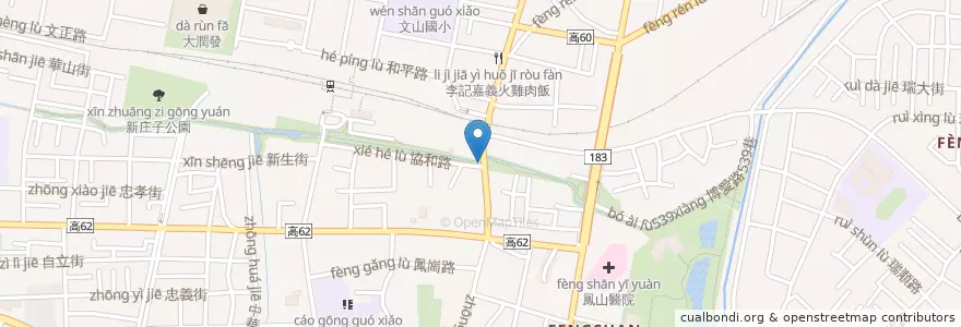 Mapa de ubicacion de 王嘉義火雞肉飯 en 臺灣, 高雄市, 鳳山區.