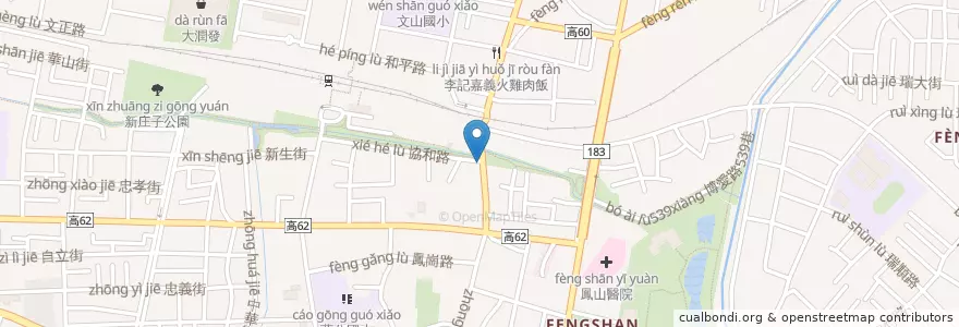 Mapa de ubicacion de 東方美 en تايوان, كاوهسيونغ, 鳳山區.