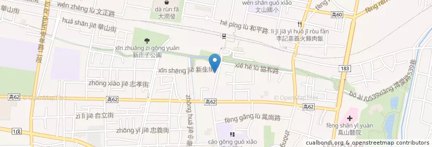 Mapa de ubicacion de 美而美早餐店 en تايوان, كاوهسيونغ, 鳳山區.