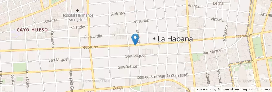 Mapa de ubicacion de JagerBull en كوبا, La Habana, Centro Habana.