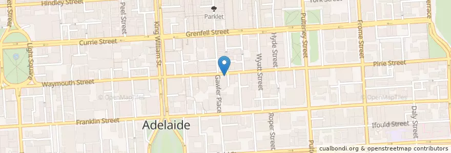 Mapa de ubicacion de Hudsons en Australien, Südaustralien, Adelaide, Adelaide City Council.