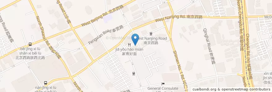 Mapa de ubicacion de 85°c en 중국, 상하이, 징안구.