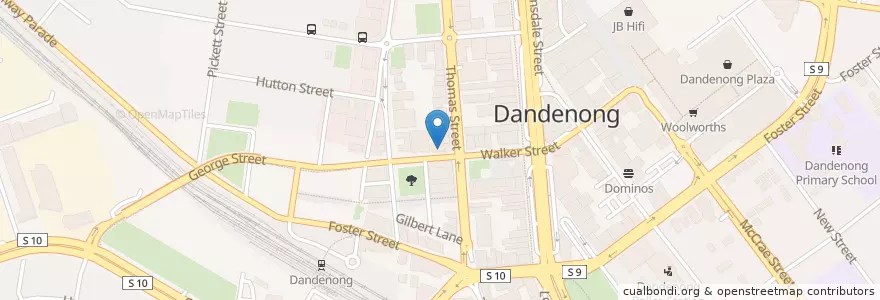 Mapa de ubicacion de Walker Street Cafe en Australia, Victoria, City Of Greater Dandenong.
