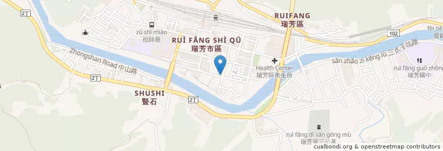 Mapa de ubicacion de 悟饕池上飯包 en Taiwan, 新北市, 瑞芳區.