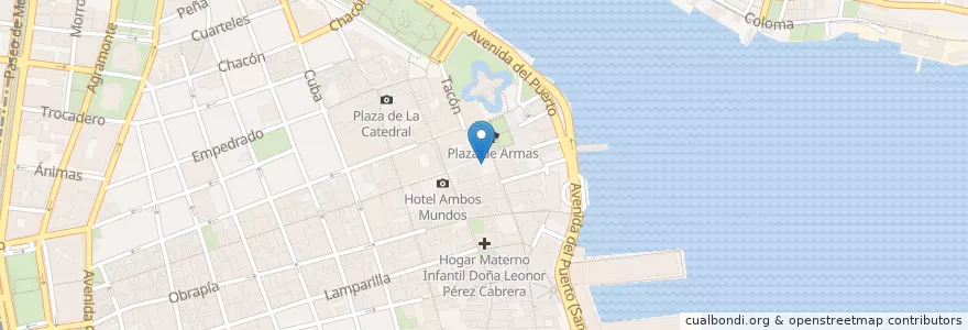 Mapa de ubicacion de La Mina en Kuba, Havanna, La Habana Vieja.