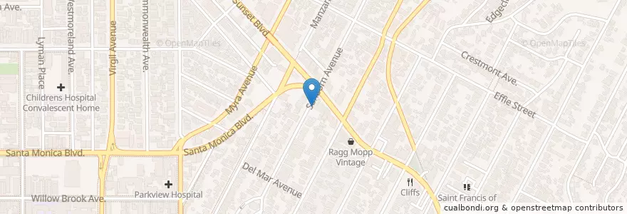 Mapa de ubicacion de Cafe Stella en ایالات متحده آمریکا, کالیفرنیا, Los Angeles County, لوس آنجلس.