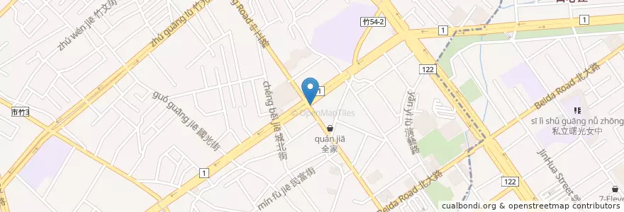 Mapa de ubicacion de 錢都日式涮涮鍋-新竹中正直營店 en Taiwán, Provincia De Taiwán, Hsinchu, 北區.