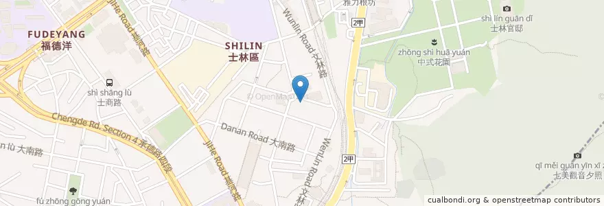Mapa de ubicacion de 東成牙醫診所 en 타이완, 신베이 시, 타이베이시, 스린 구.