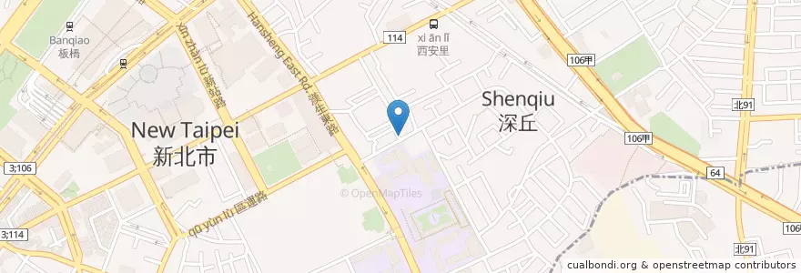Mapa de ubicacion de 弘爺漢堡敲敲店 en Taiwan, 新北市, 板橋區.