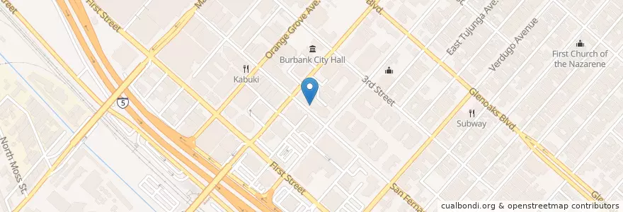 Mapa de ubicacion de Story Tavern en United States, California, Los Angeles County, Burbank.