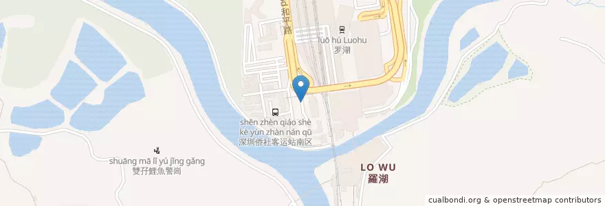 Mapa de ubicacion de 火车站西广场 en Chine, Hong Kong, Guangdong, Nouveaux Territoires, 北區 North District.