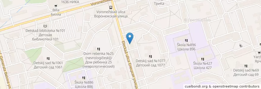 Mapa de ubicacion de Ситилаб en Rusland, Centraal Federaal District, Moskou, Южный Административный Округ, Район Орехово-Борисово Южное.
