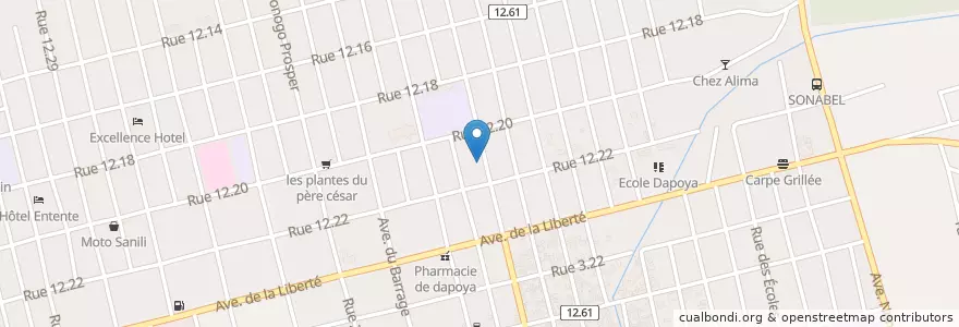 Mapa de ubicacion de Gloire auto école en ブルキナファソ, Centre, Kadiogo, ワガドゥグー.