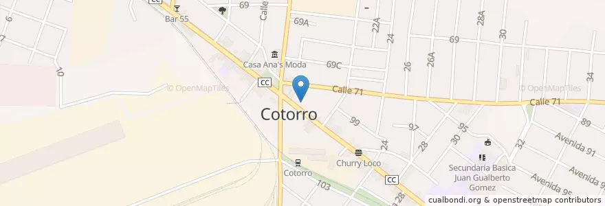 Mapa de ubicacion de correo central Cotorro en Cuba, Havana, Cotorro.