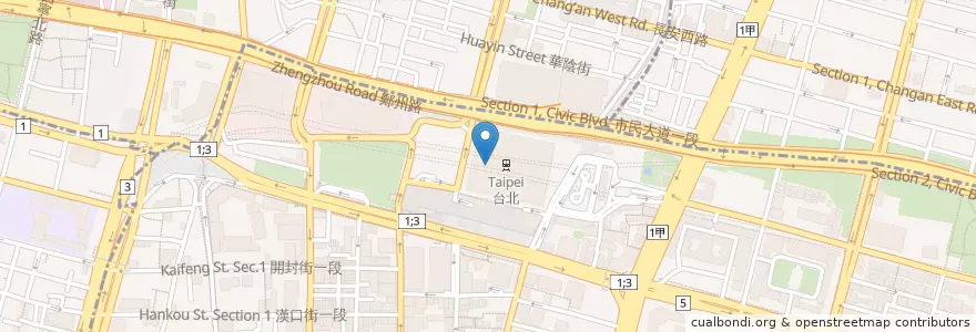 Mapa de ubicacion de Dazzling Café Sweets en 臺灣, 新北市, 臺北市, 中正區.