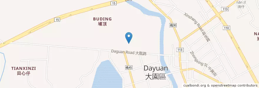 Mapa de ubicacion de 大園區圖書館 en 臺灣, 桃園市, 大園區.