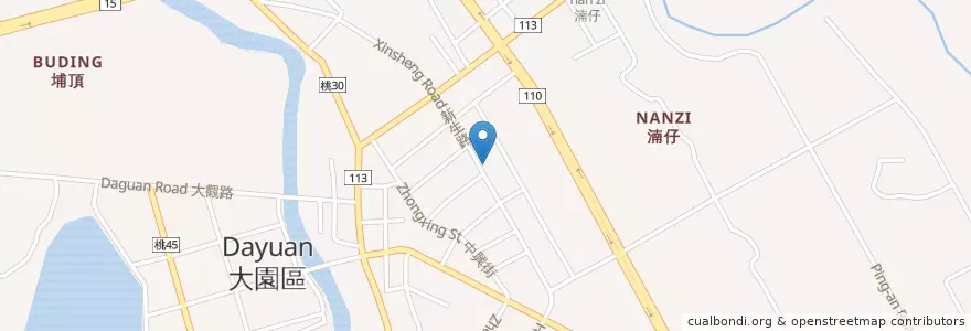 Mapa de ubicacion de 第一商業銀行 en Tayvan, 桃園市, 大園區.