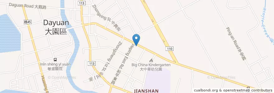 Mapa de ubicacion de Hua Nan Commercial Bank en Taiwan, Taoyuan, Dayuan District.