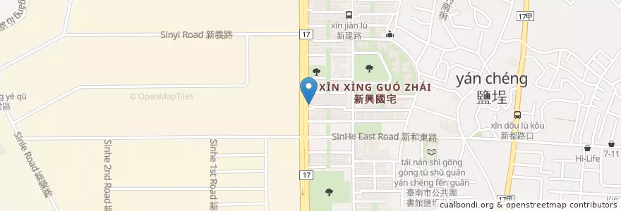 Mapa de ubicacion de 家佳早點 en Tayvan, 臺南市, 南區.