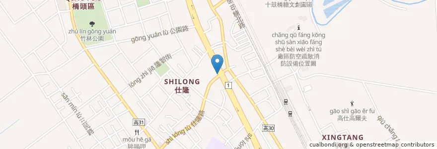 Mapa de ubicacion de 丹丹漢堡 en 臺灣, 高雄市, 橋頭區.