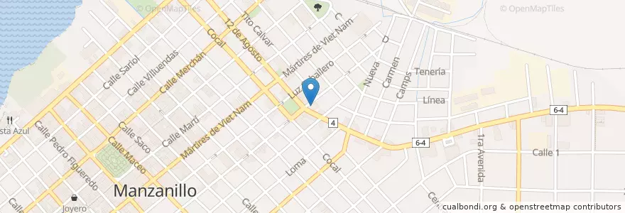 Mapa de ubicacion de Cafetería en Cuba, Granma, Manzanillo, Ciudad De Manzanillo.