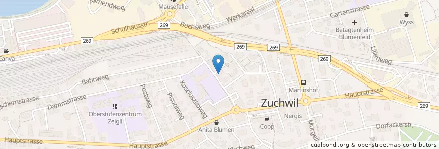 Mapa de ubicacion de Duo en Schweiz/Suisse/Svizzera/Svizra, Solothurn, Amtei Bucheggberg-Wasseramt, Bezirk Wasseramt, Zuchwil.