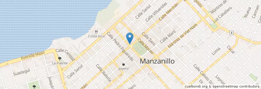 Mapa de ubicacion de Pizzería Napolitana en Cuba, Granma, Manzanillo, Ciudad De Manzanillo.