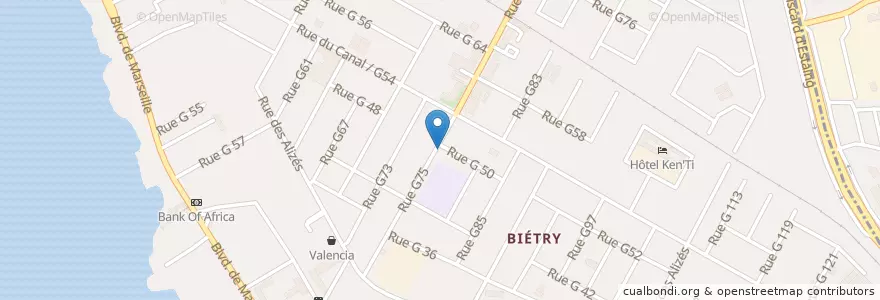 Mapa de ubicacion de Paname café plus en 科特迪瓦, 阿比让, Marcory.