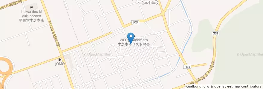 Mapa de ubicacion de 日吉神社 en اليابان, شيغا, 長浜市.