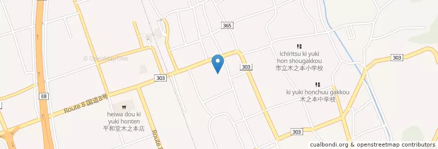 Mapa de ubicacion de 木之本大師堂 en Japan, 滋賀県, 長浜市.