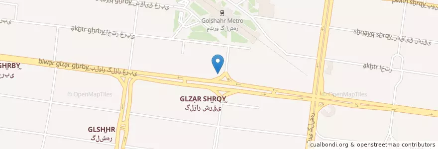 Mapa de ubicacion de ایستگاه تاکسی مترو گلشهر en Irán, Elburz, شهرستان کرج, بخش مرکزی شهرستان کرج, کرج.