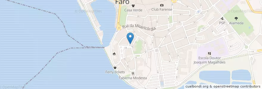 Mapa de ubicacion de Câmara Municipal de Faro en Португалия, Алгарве, Алгарви, Faro, Faro, Faro.