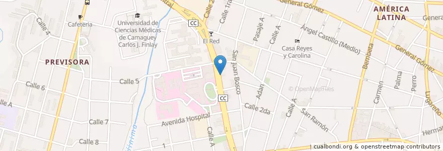 Mapa de ubicacion de Cafetería Katire en キューバ, Camagüey, Camagüey, Ciudad De Camagüey.
