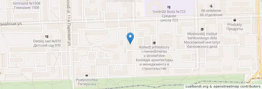 Mapa de ubicacion de Кофейня en Russia, Distretto Federale Centrale, Москва, Восточный Административный Округ, Район Восточное Измайлово.