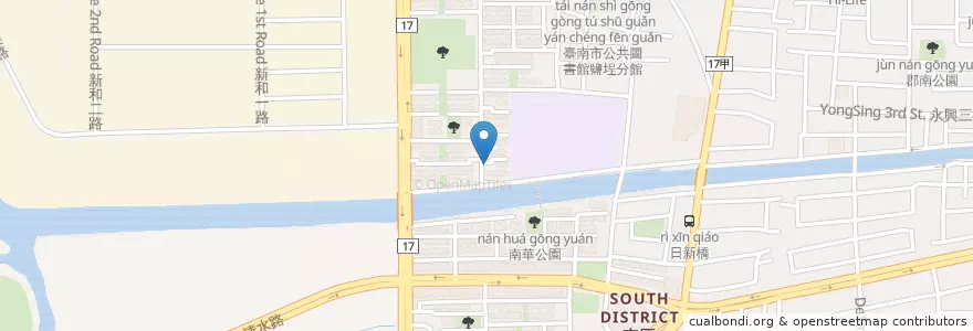 Mapa de ubicacion de 吃到飽早餐店 en Tayvan, 臺南市, 南區.