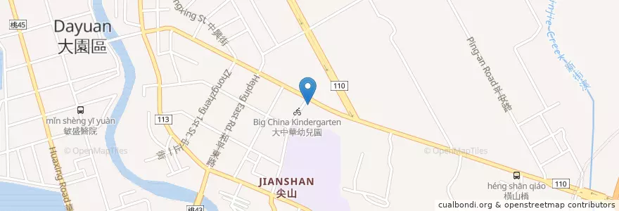 Mapa de ubicacion de McDonald's en Taiwan, Taoyuan, Dayuan District.