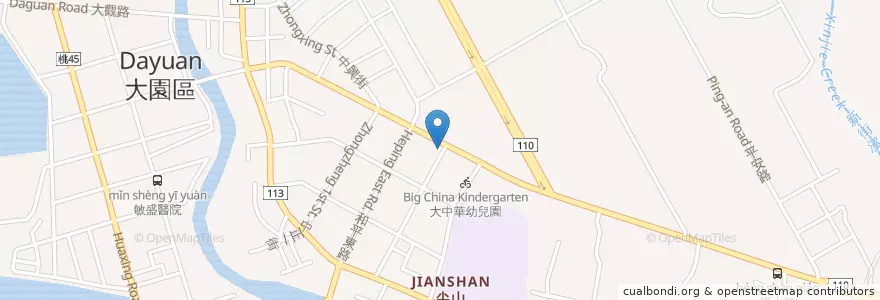 Mapa de ubicacion de 三寶大腸麵線 en 臺灣, 桃園市, 大園區.
